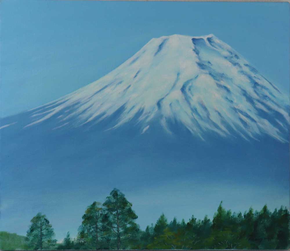 岡山のアート工房の絵画（初冠の富士山）